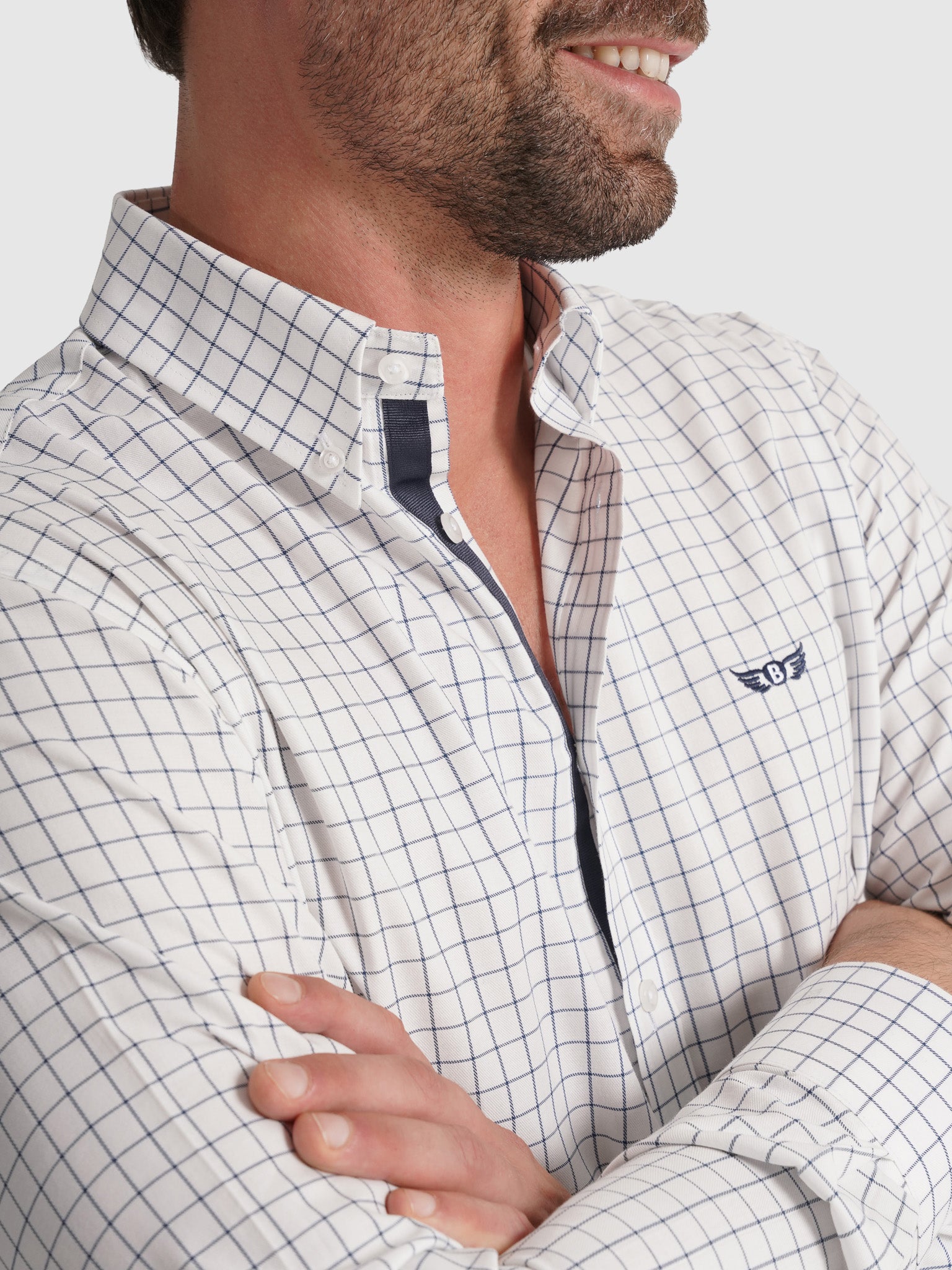 CAMISA ALGODÃO BRANCA MANGA COMPRIDA REGULAR FIT MR. BLUE