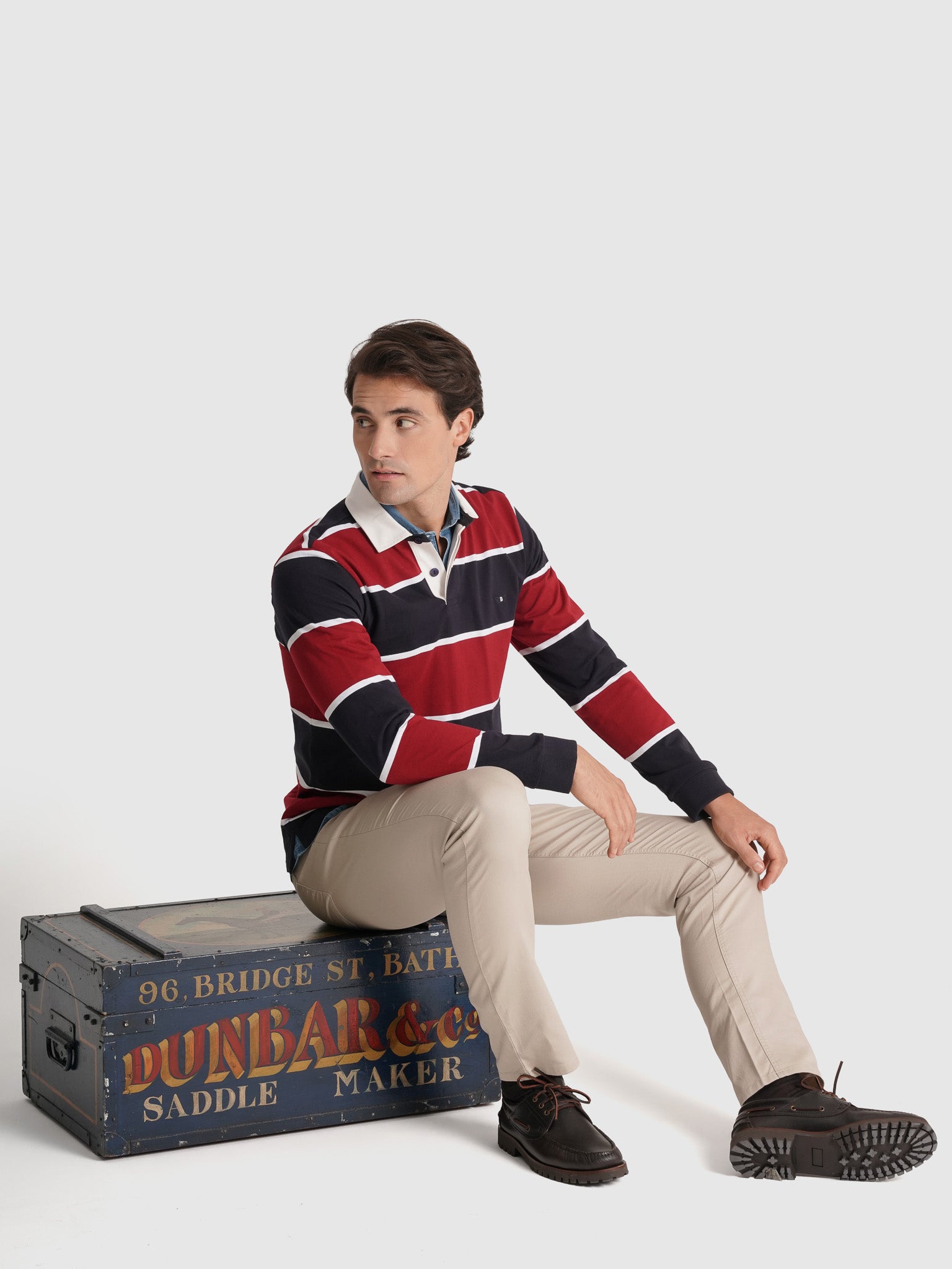 RUGBIE ALGODÃO AZUL MANGA COMPRIDA REGULAR FIT MR. BLUE