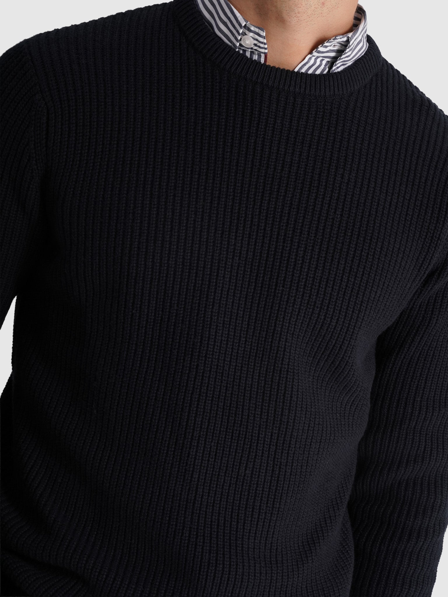 JERSEY DE ALGODÓN AZUL MANGA LARGA REGULAR FIT MR. AZUL