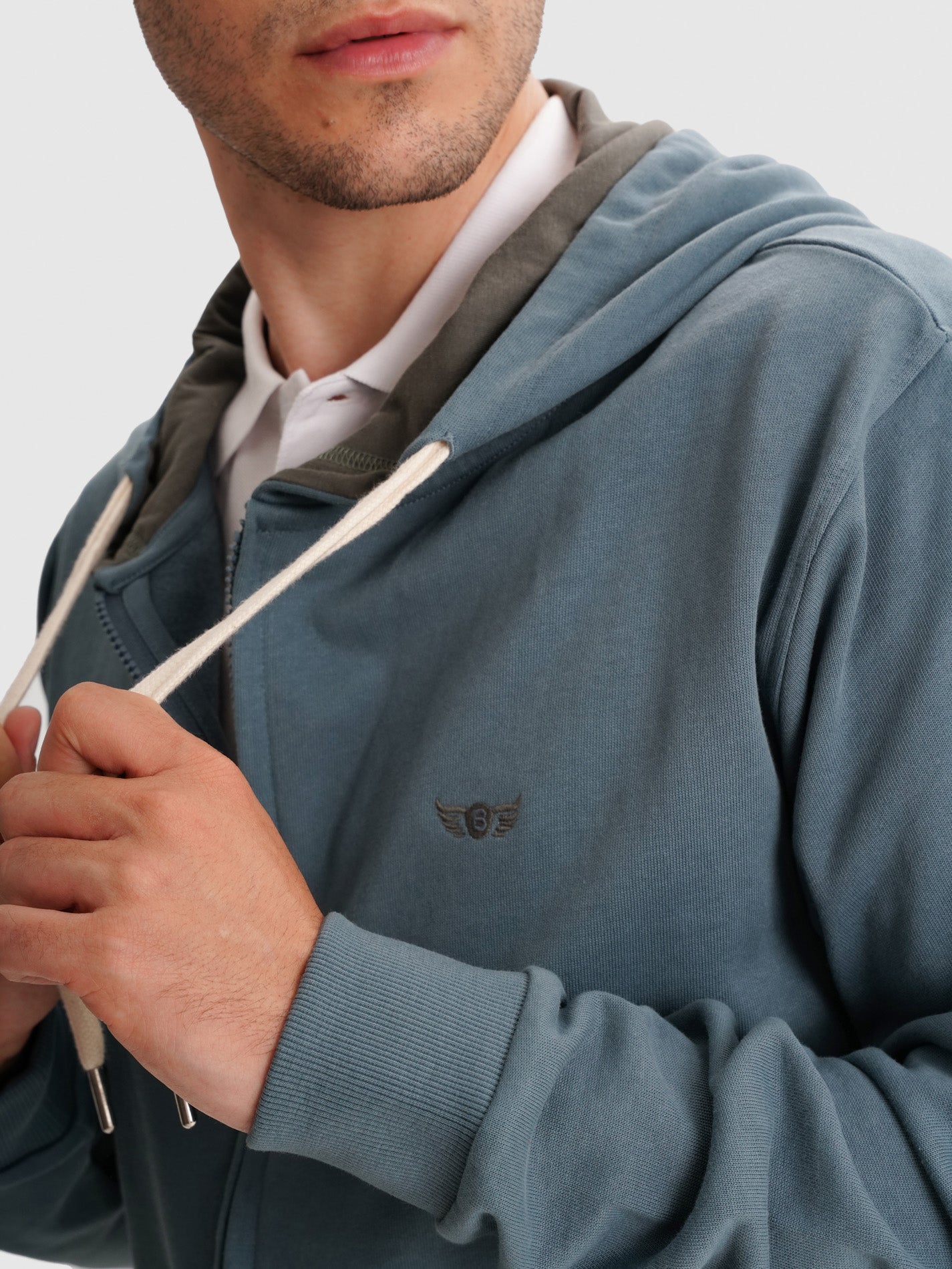 REGULAR FIT BLUE HOODIE MR. BLUE