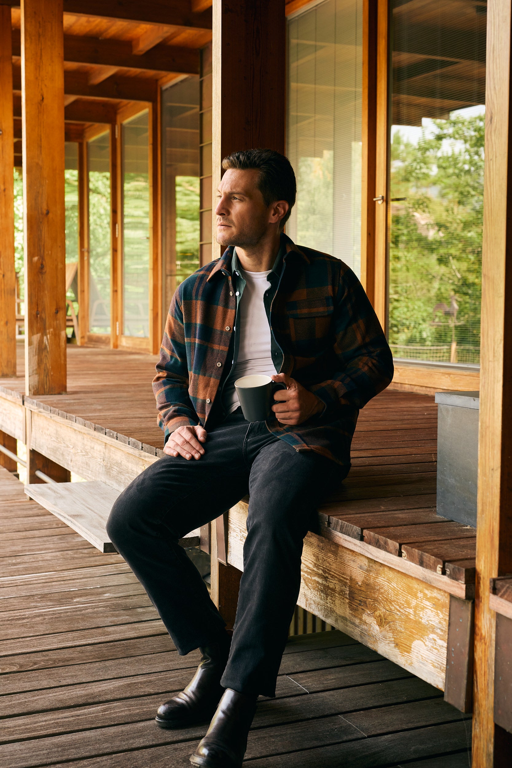 BROWN WOOL OVERSHIRT LONG SLEEVE REGULAR FIT MR. BLUE