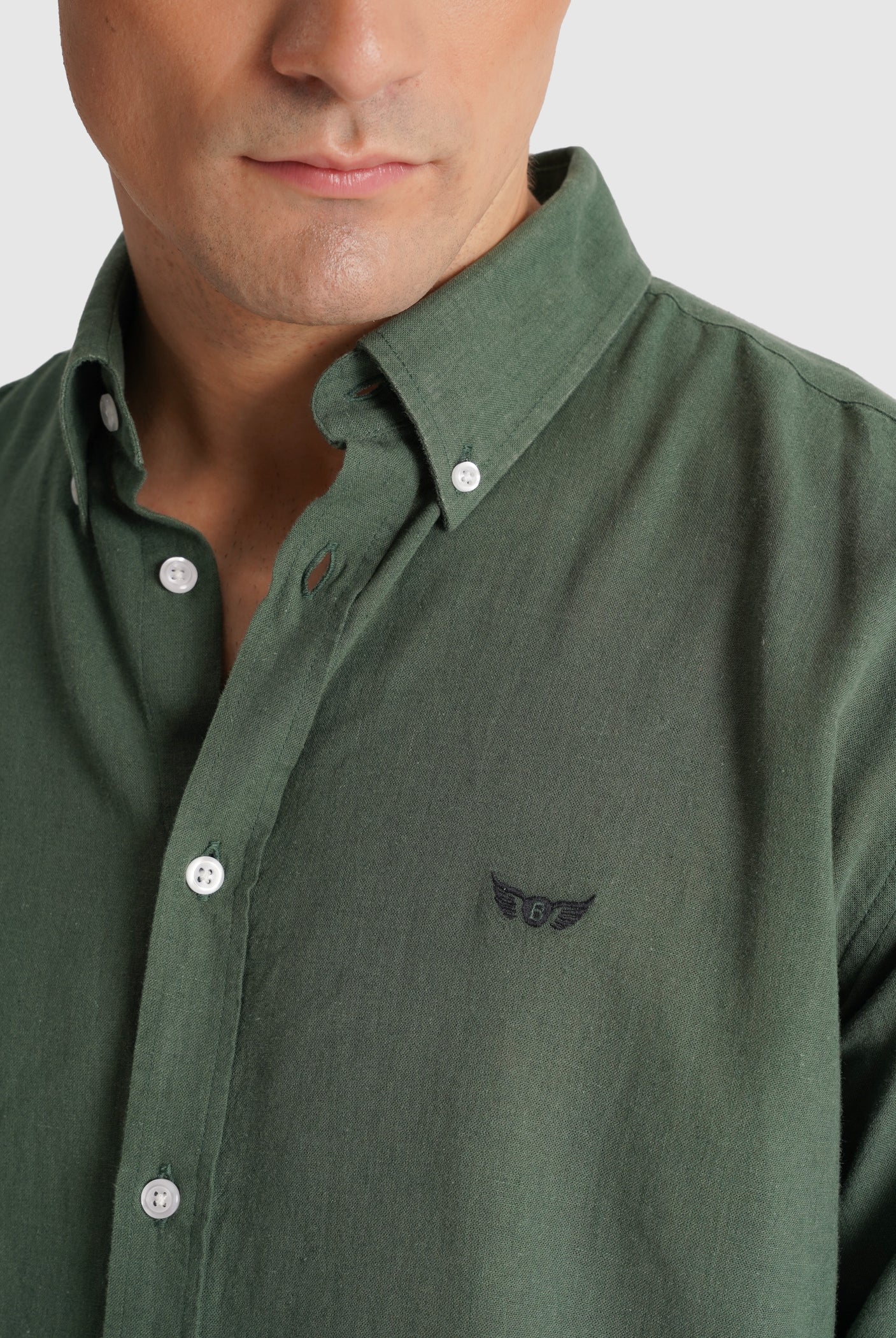 LONG SLEEVE GREEN SHIRT REGULAR FIT MR. BLUE