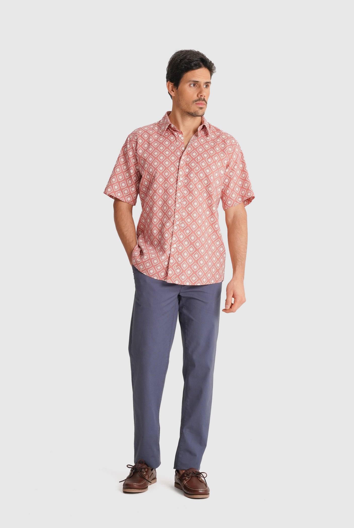 REGULAR FIT SHORT SLEEVE ORANGE SHIRT MR. BLUE