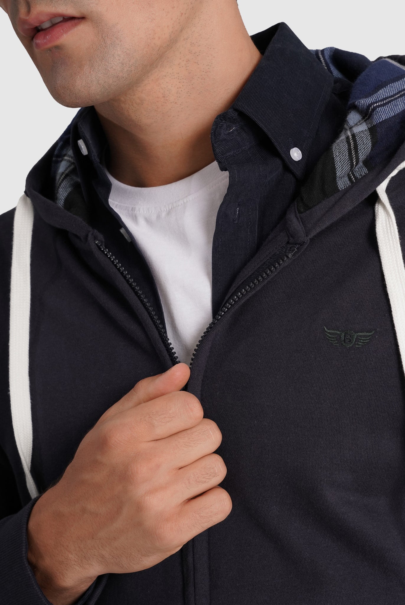 Hoodie Algodão Azul Manga Comprida Regular Fit Mr. Blue