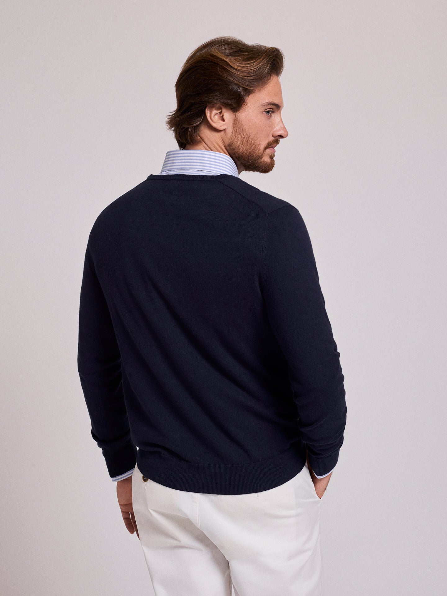 PULLOVER ALGODÃO AZUL MANGA COMPRIDA REGULAR FIT MR. BLUE