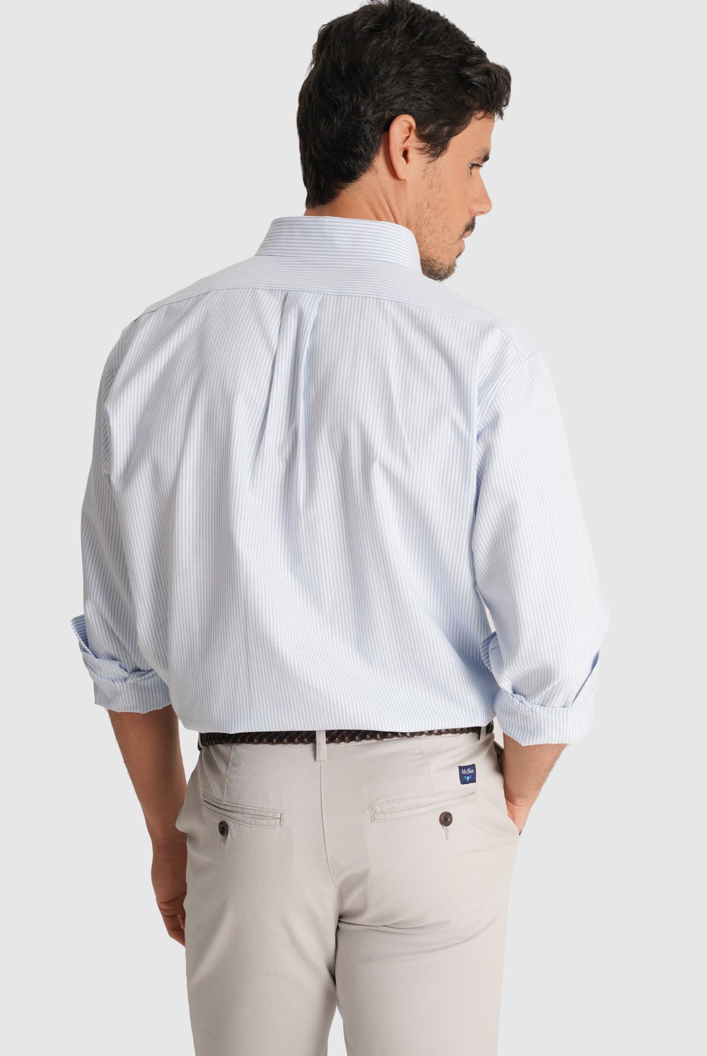 BLUE LONG SLEEVE REGULAR FIT MR SHIRT. BLUE
