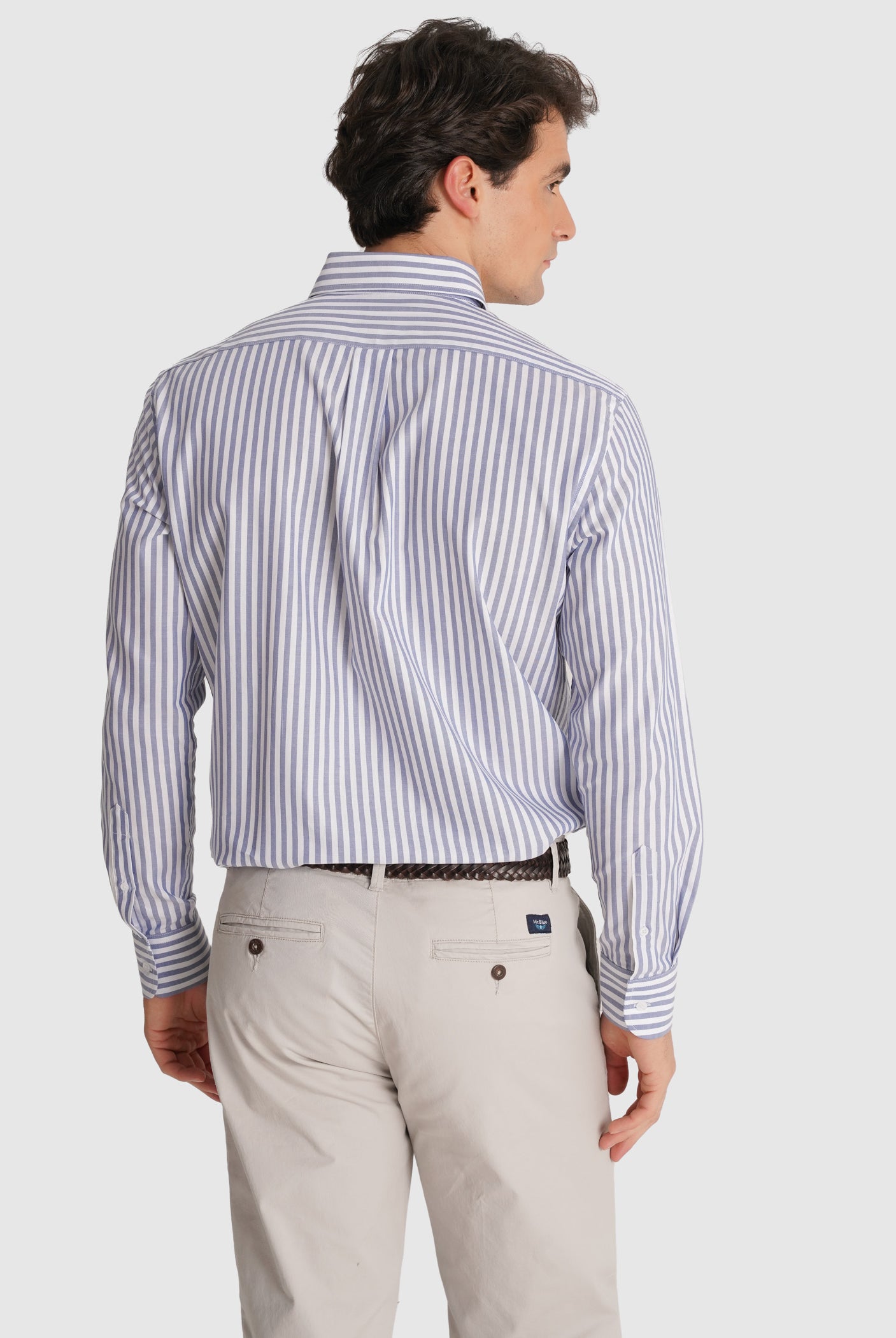 BLUE LONG SLEEVE REGULAR FIT MR SHIRT. BLUE