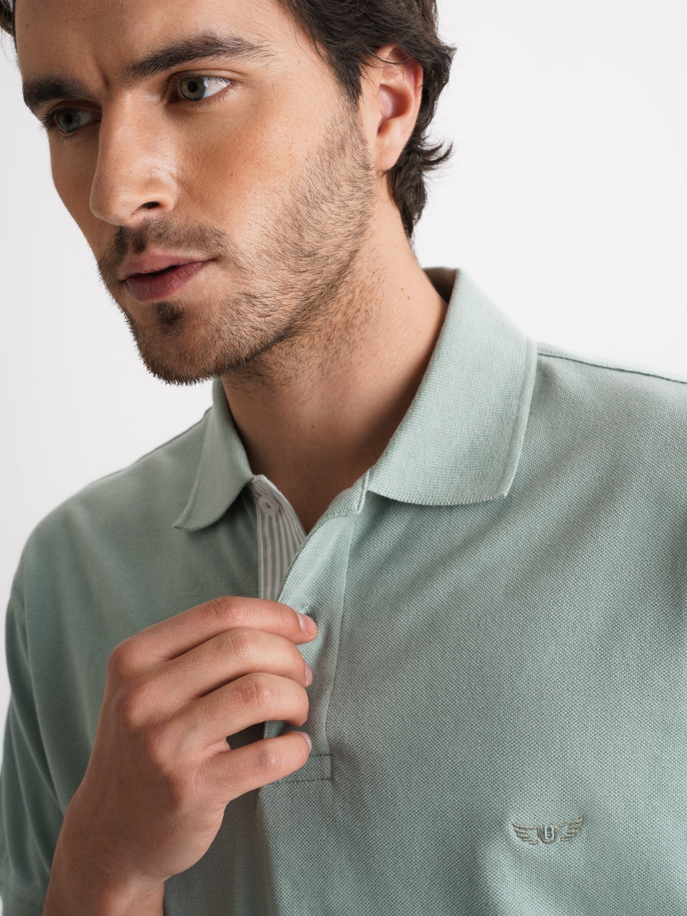 GREEN POLO SHORT SLEEVE REGULAR FIT MR. BLUE