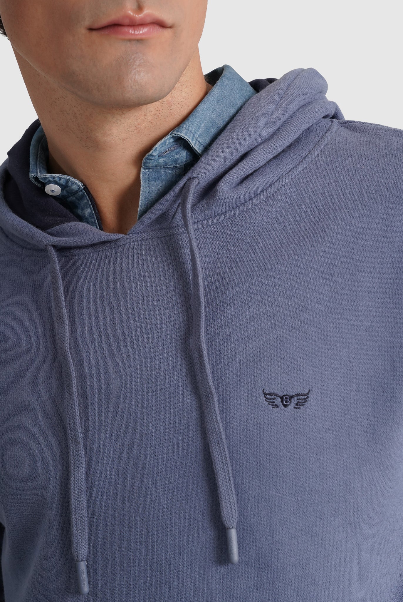 Hoodie Algodão Azul Manga Comprida Regular Fit Mr. Blue