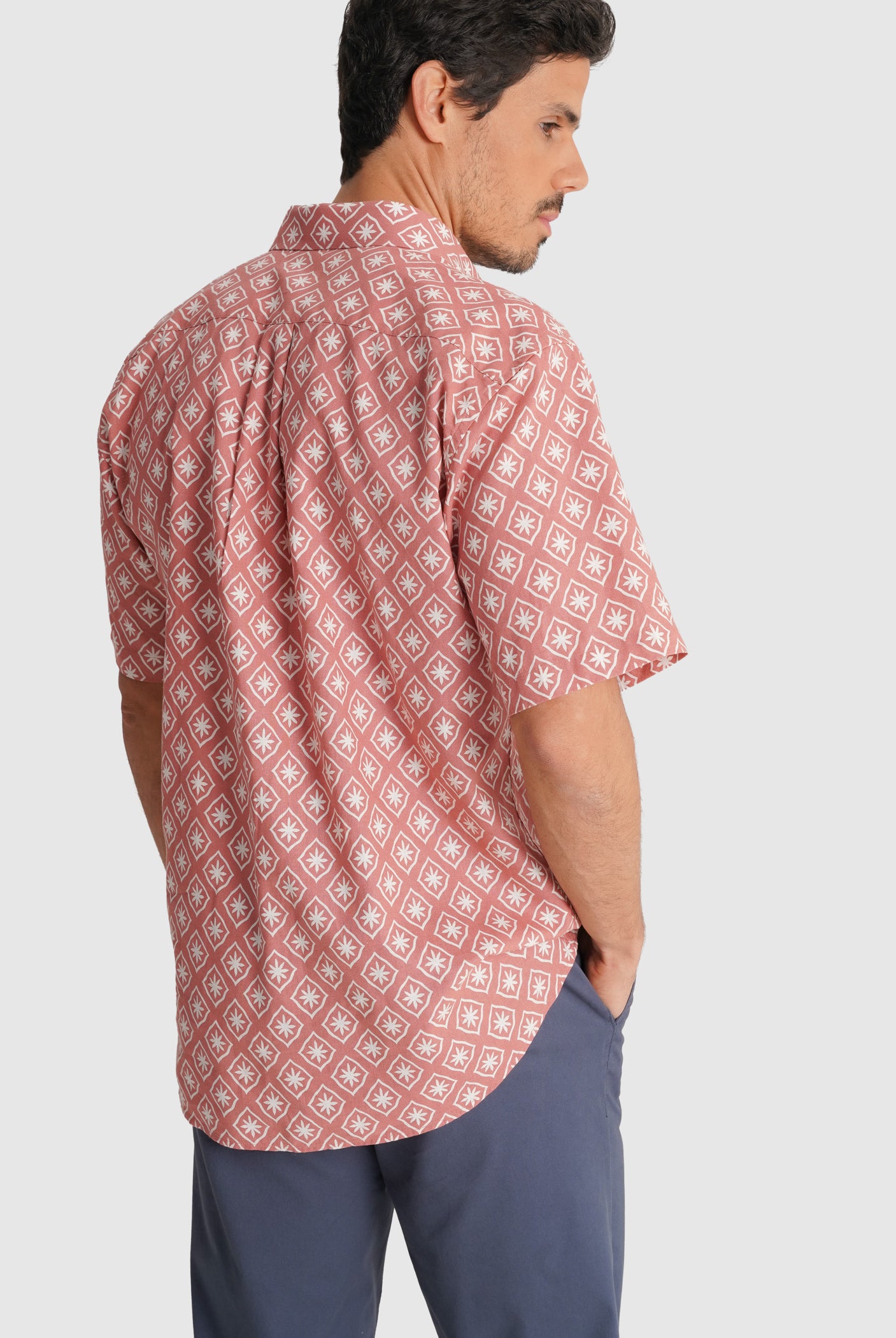 REGULAR FIT SHORT SLEEVE ORANGE SHIRT MR. BLUE