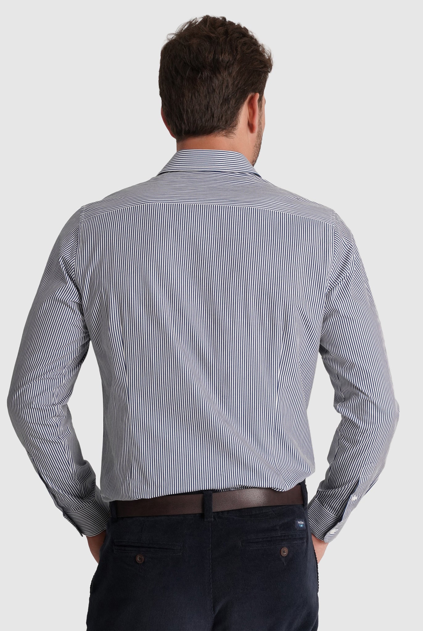 Camisa Algodão Azul Manga Comprida Slim Fit Mr. Blue