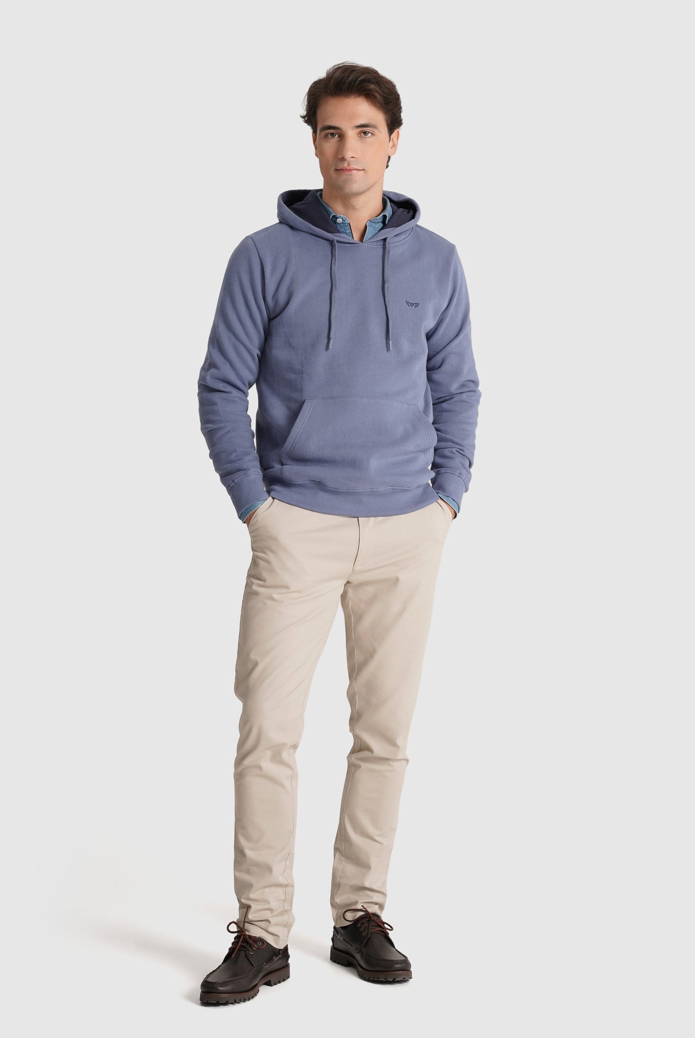 Hoodie Algodão Azul Manga Comprida Regular Fit Mr. Blue