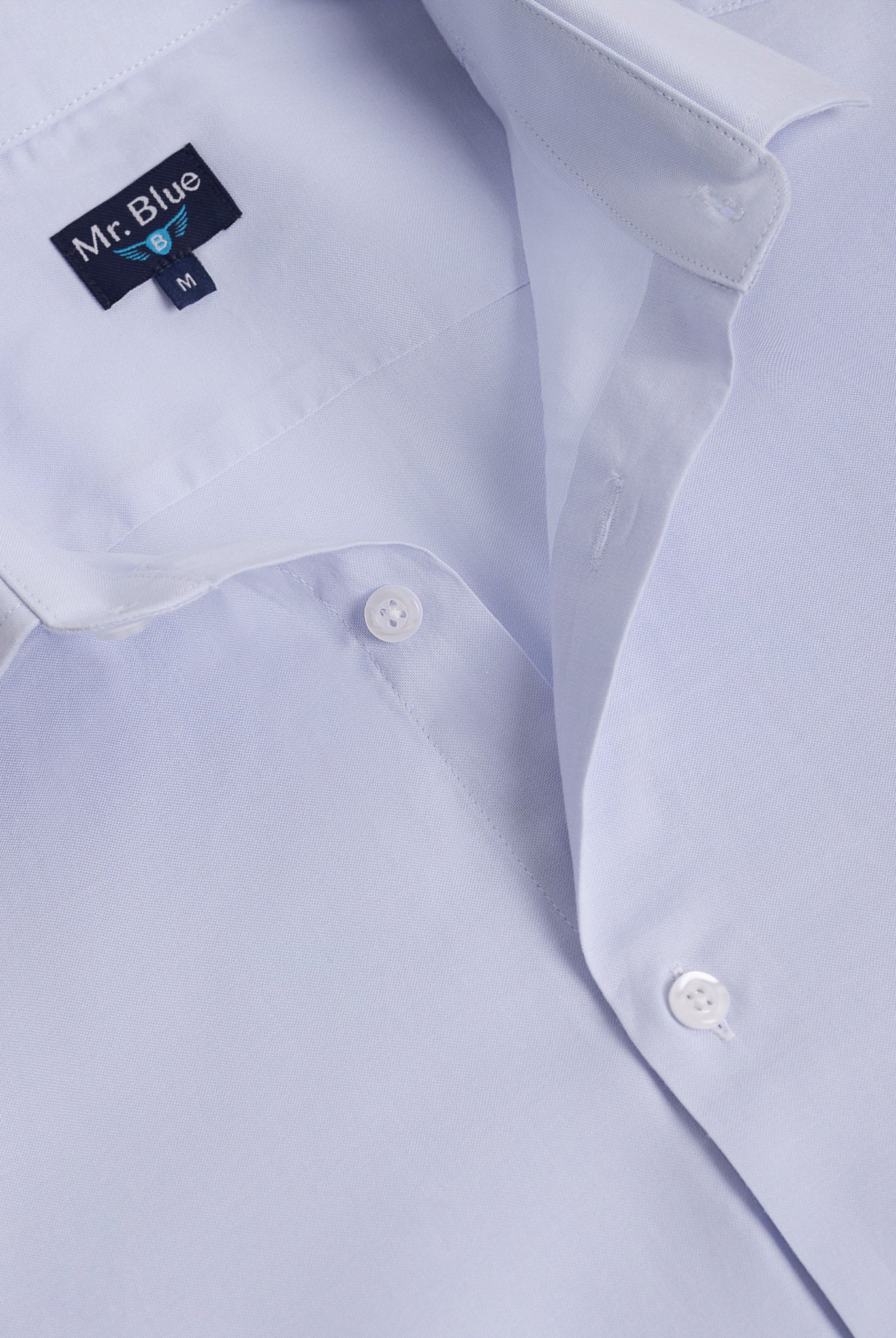 Camisa Algodão Azul Manga Comprida Slim Fit Mr. Blue