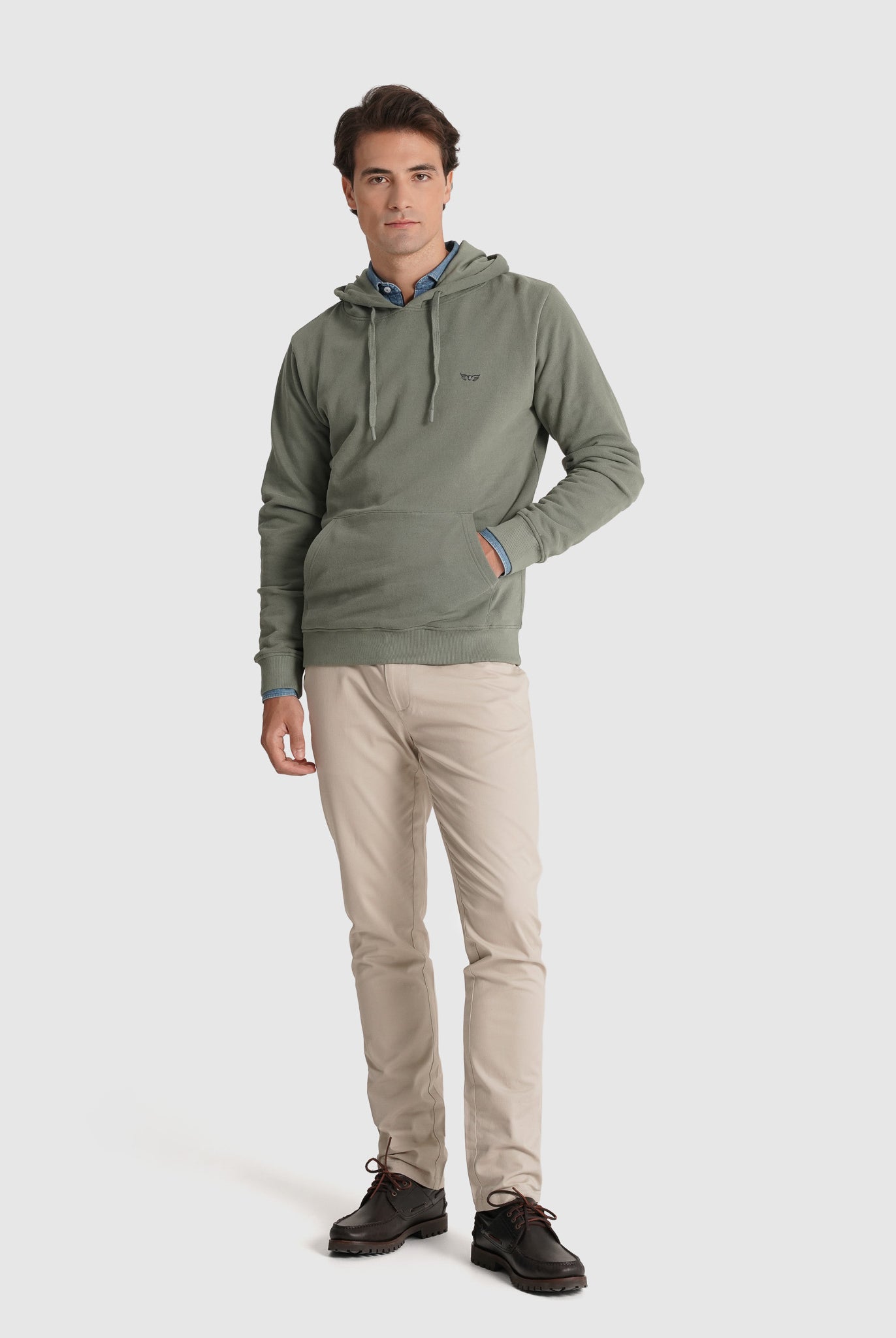 Hoodie Verde Manga Comprida Regular Fit Mr. Blue