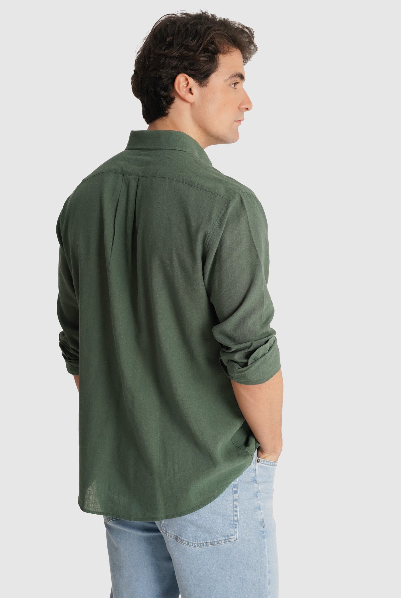 LONG SLEEVE GREEN SHIRT REGULAR FIT MR. BLUE