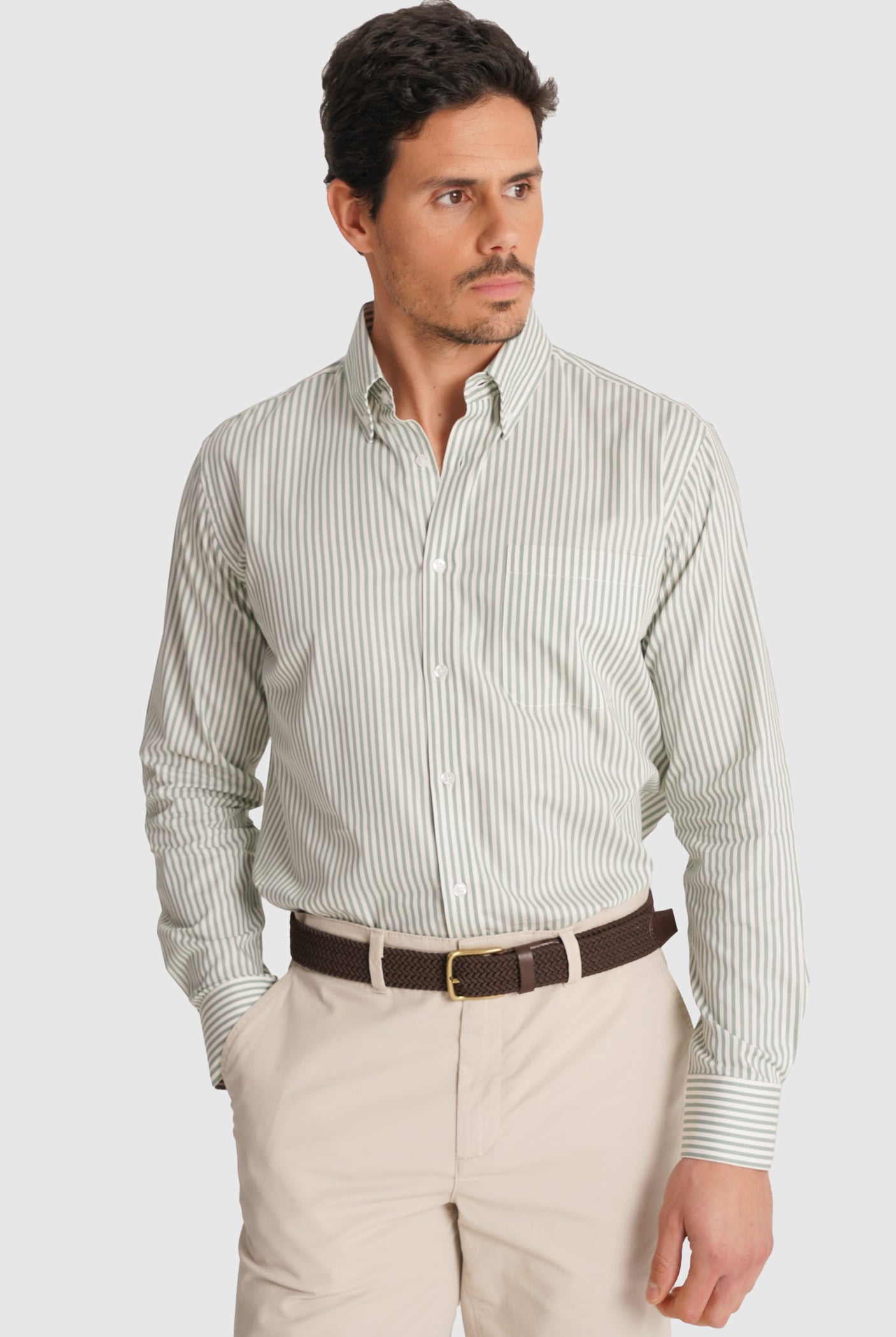 LONG SLEEVE GREEN SHIRT REGULAR FIT MR. BLUE