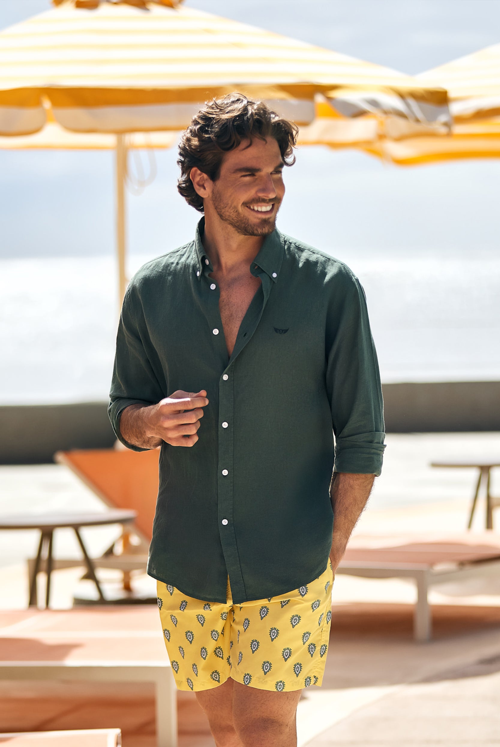LONG SLEEVE GREEN SHIRT REGULAR FIT MR. BLUE