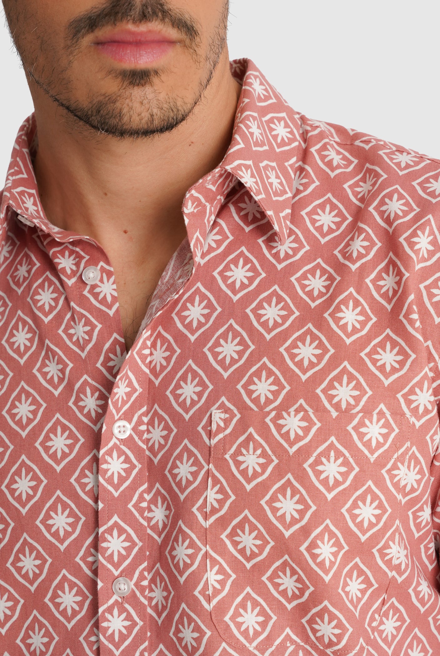 REGULAR FIT SHORT SLEEVE ORANGE SHIRT MR. BLUE