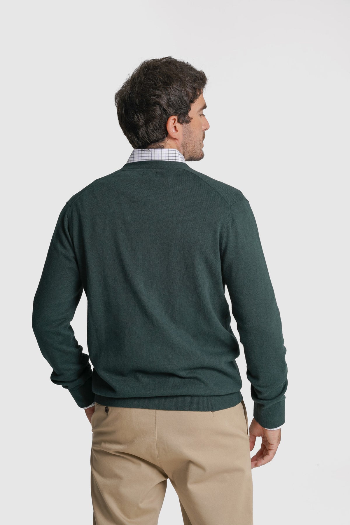 CARDIGAN CAXEMIRA REGULAR FIT VERDE LISO MR. BLUE
