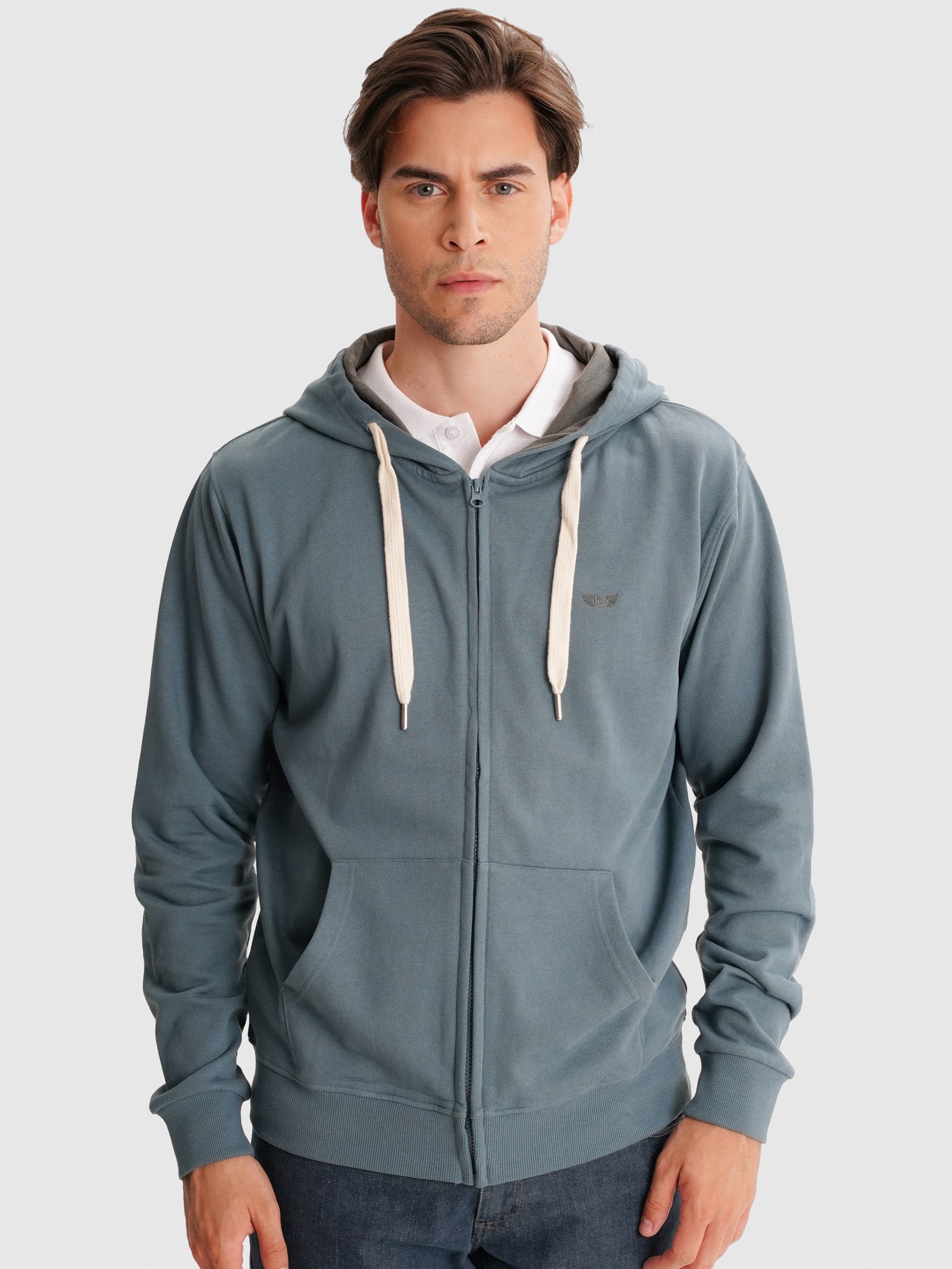 REGULAR FIT BLUE HOODIE MR. BLUE