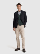 BLAZER ALGODÃO AZUL MANGA COMPRIDA REGULAR FIT MR. BLUE