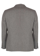 Blazer liso de lã cinzento