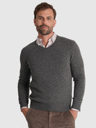 PULLOVER LÃ CINZENTO MANGA COMPRIDA REGULAR FIT MR. BLUE