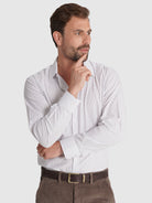 CAMISA ALGODÃO CINZENTA MANGA COMPRIDA CLASSIC FIT MR. BLUE