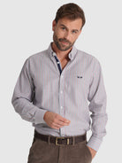 CAMISA ALGODÃO BORDEAUX MANGA COMPRIDA REGULAR FIT MR. BLUE