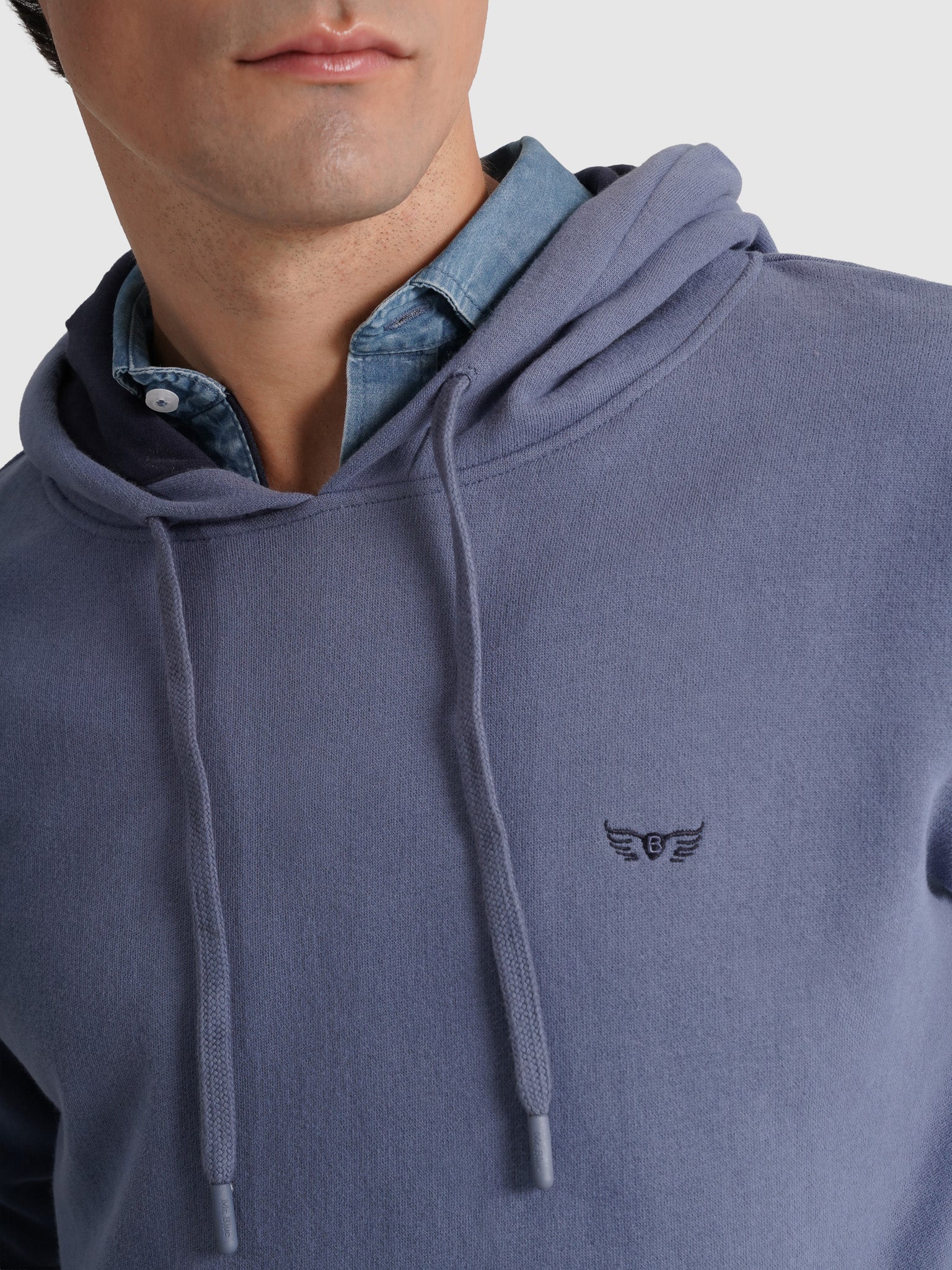 HOODIE ALGODÃO AZUL MANGA COMPRIDA REGULAR FIT MR. BLUE