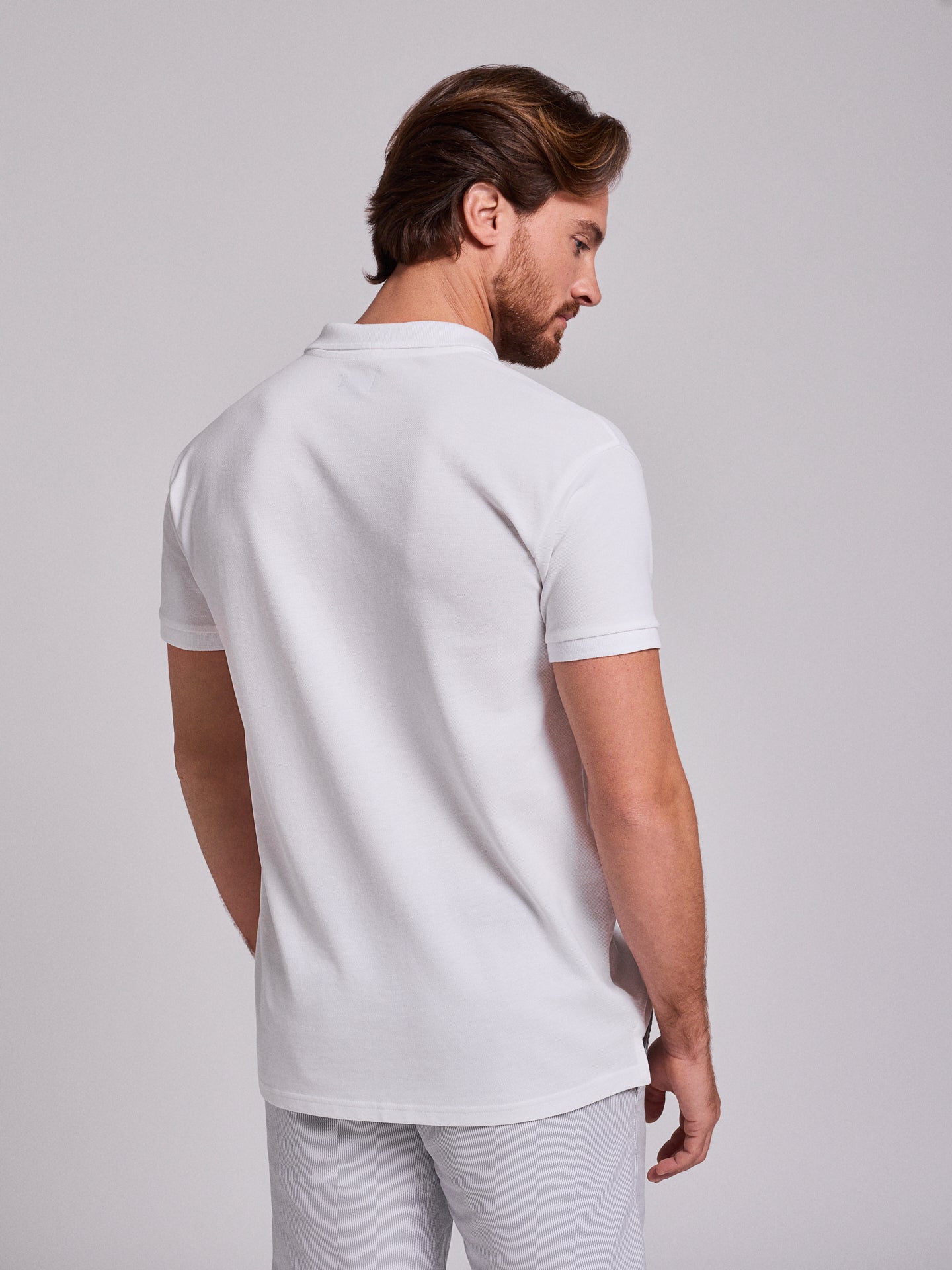 WHITE POLO SHORT SLEEVES REGULAR FIT MR. BLUE