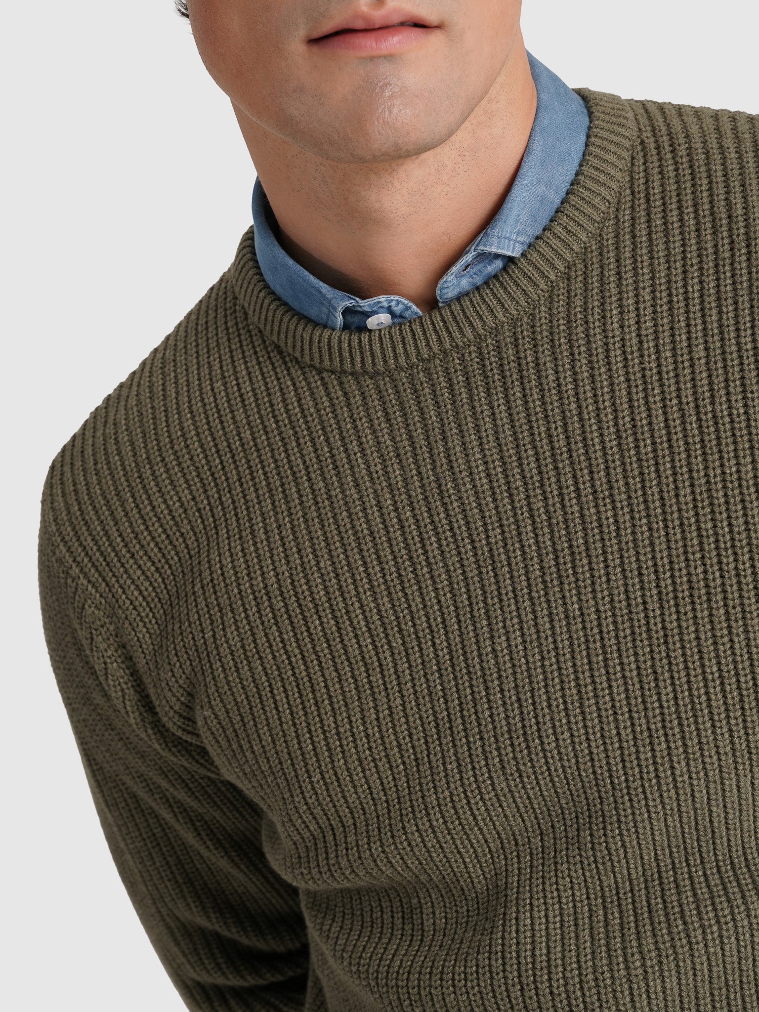GREEN COTTON PULLOVER LONG SLEEVE REGULAR FIT MR. BLUE