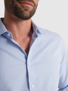 CAMISA ALGODÃO AZUL MANGA COMPRIDA SLIM FIT MR. BLUE