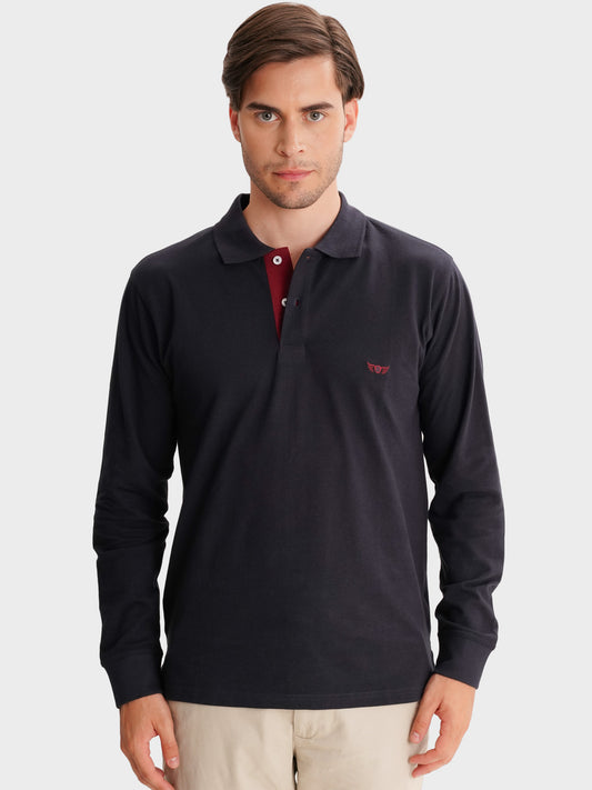 BLUE POLO LONG SLEEVE REGULAR FIT MR. BLUE
