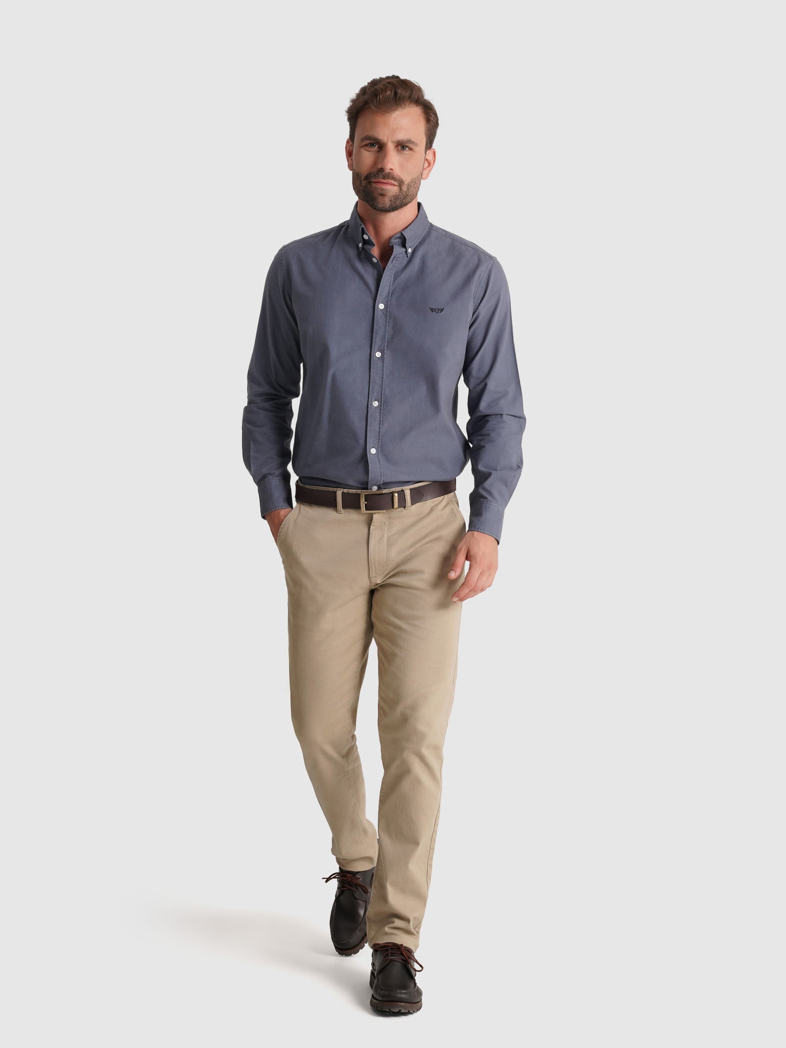 BLUE COTTON SHIRT LONG SLEEVE REGULAR FIT MR. BLUE