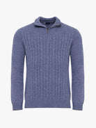 JERSEY DE LANA AZUL CON CODERAS MR REGULAR FIT. AZUL