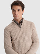 PULLOVER LÃ BEGE MANGA COMPRIDA REGULAR FIT MR. BLUE
