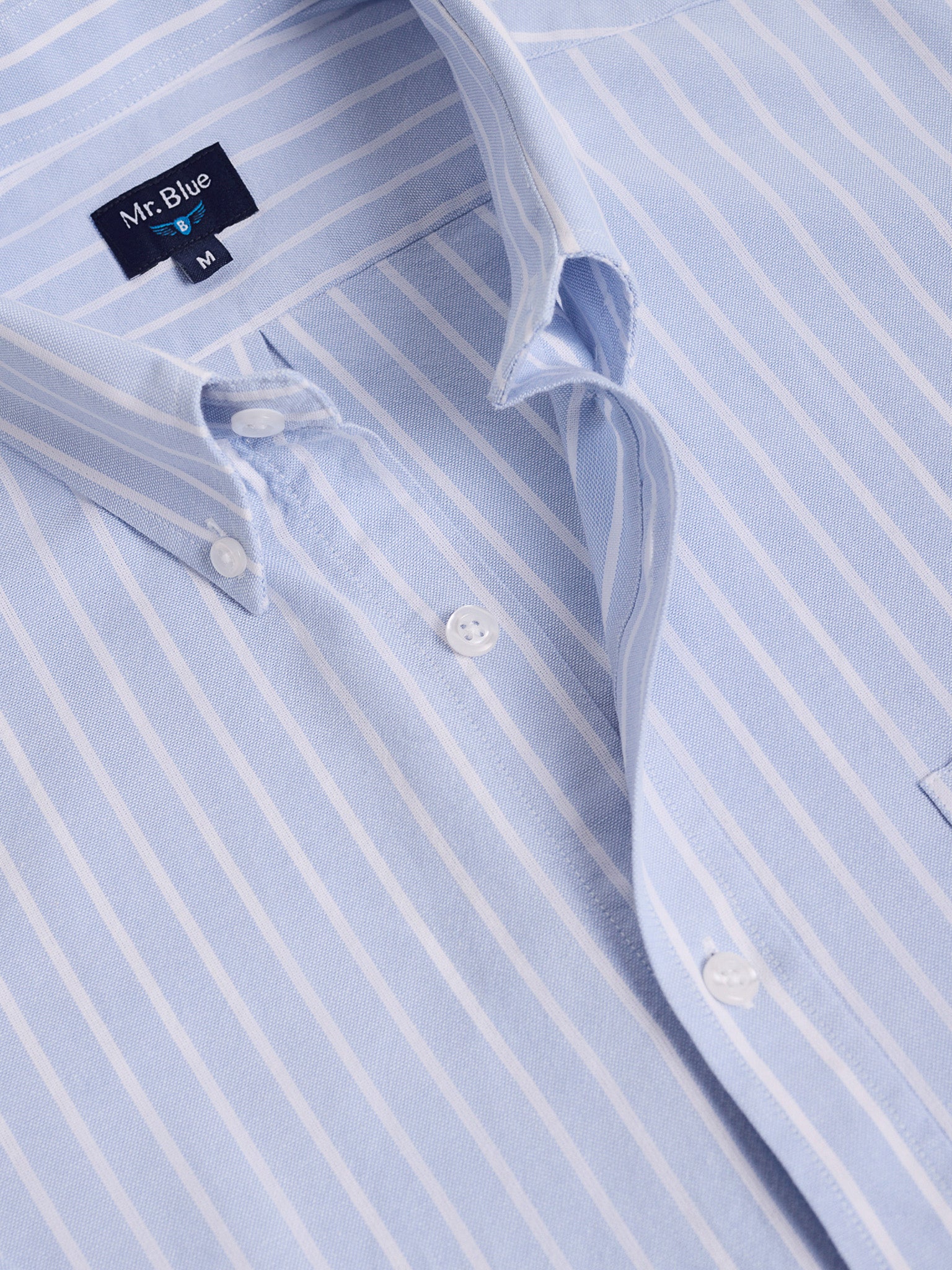CAMISA ALGODÃO AZUL MANGA COMPRIDA REGULAR FIT MR. BLUE