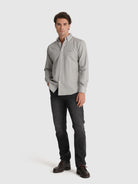 CAMISA ALGODÃO VERDE MANGA COMPRIDA REGULAR FIT MR. BLUE