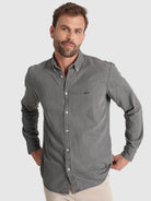CAMISA ALGODÃO CINZENTA MANGA COMPRIDA REGULAR FIT MR. BLUE