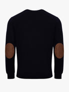 PULLOVER CAXEMIRA AZUL COM COTOVELEIRA REGULAR FIT MR. BLUE