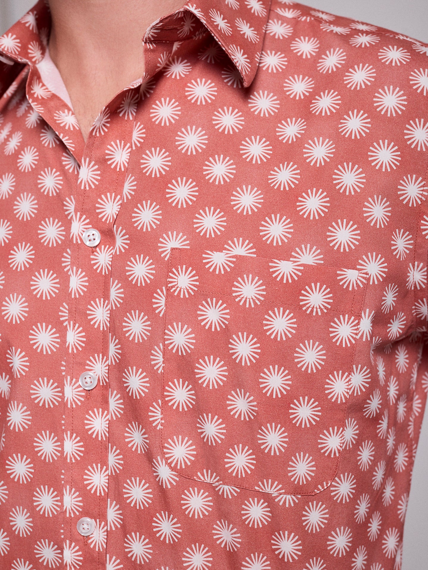 Camisa Algodão Rosa Manga Curta Regular Fit Mr. Blue