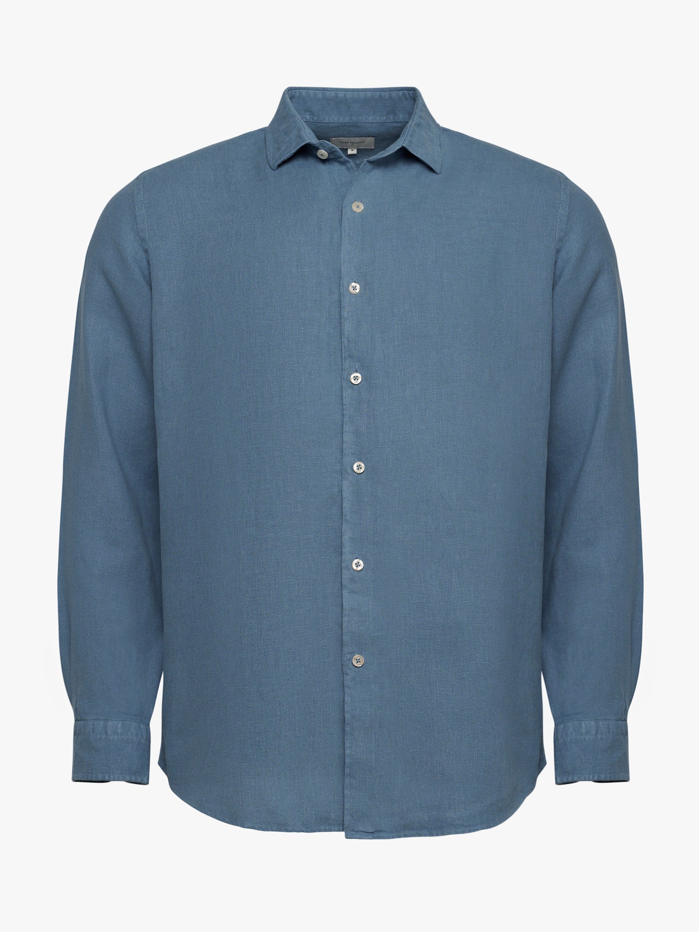 Tailored Fit Blue Linen Shirt Mr. Blue