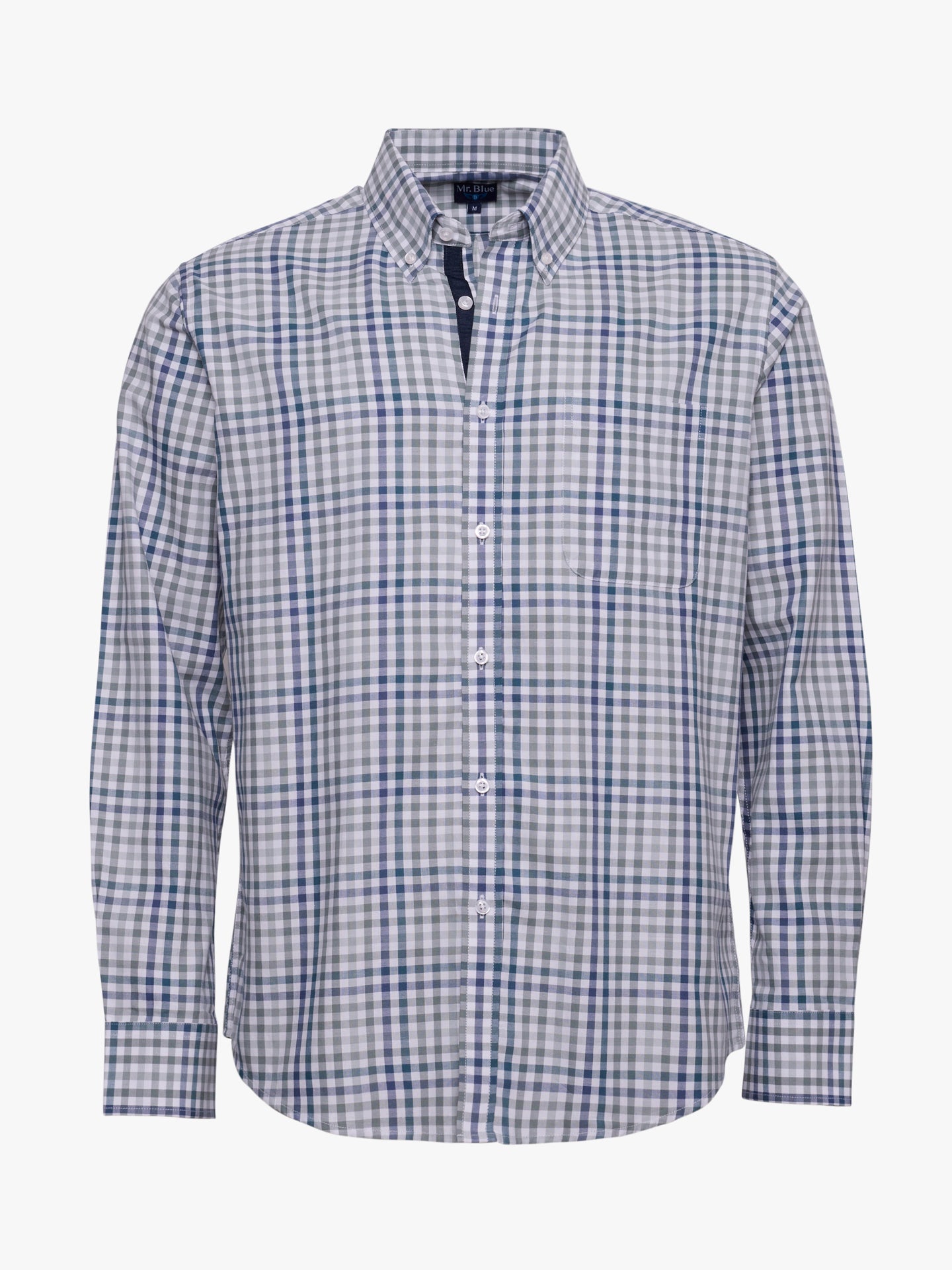 Camisa Algodão Azul Manga Comprida Regular Fit Mr. Blue