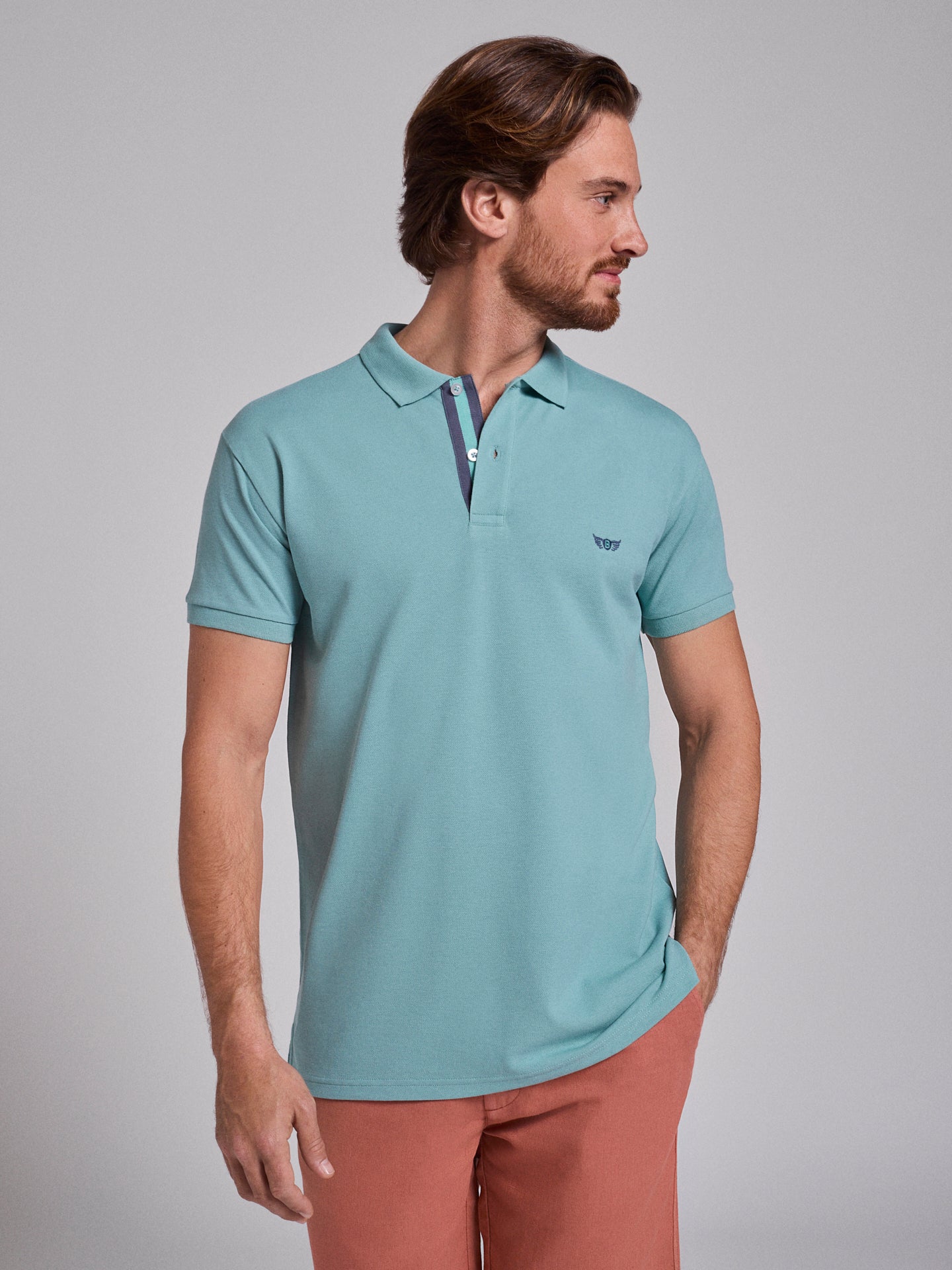 Polo Verde Manga Curta Regular Fit Mr. Blue