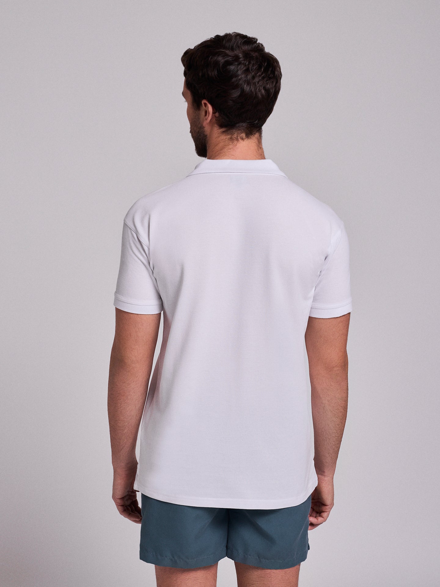 Polo Branco Manga Curta Regular Fit Mr. Blue