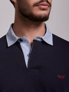 Rugbie Algodão Azul Manga Curta Regular Fit Mr. Blue