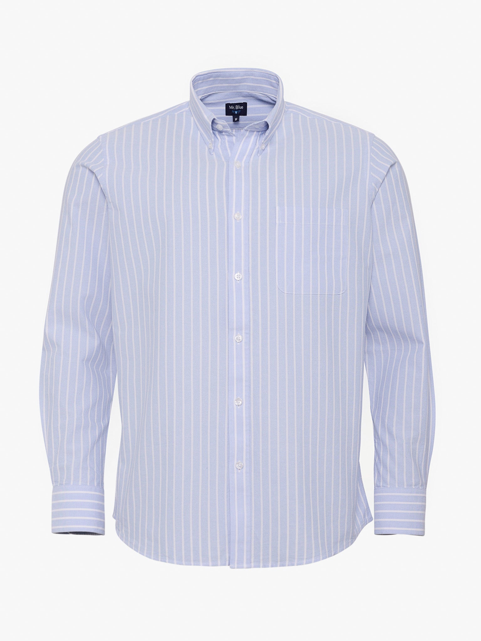 Camisa Algodão Azul Manga Comprida Regular Fit Mr. Blue