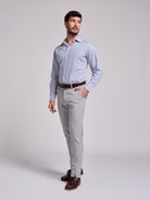 Camisa Algodão Azul Manga Comprida Classic Fit Mr. Blue