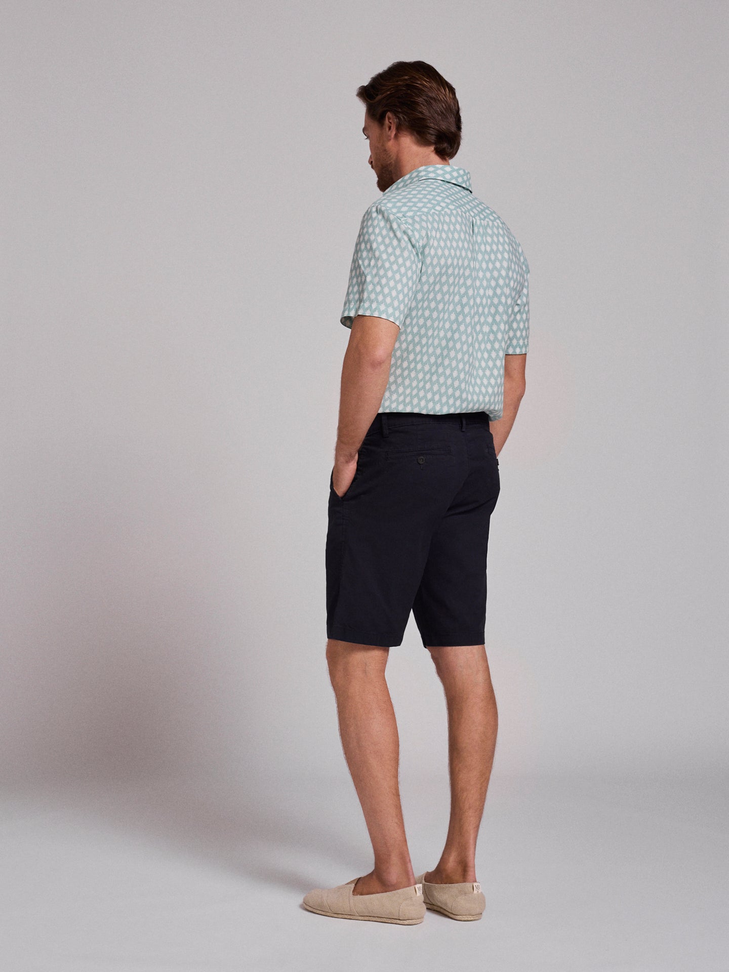 Bermuda Algodão Azuis Regular Fit Mr. Blue